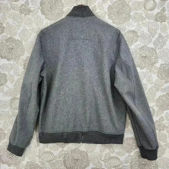 Levis Mens Grey Bomber Jacket Medium Polyester Casual Outerwear Full zip Mock - Picture 2 of 10